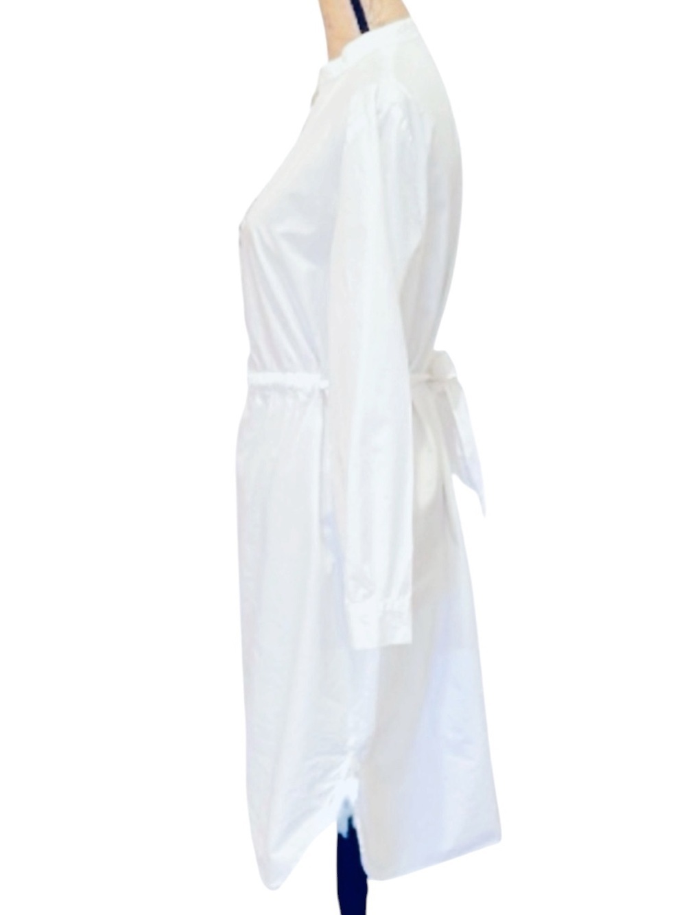 Cédric Charlier Cotton Gathered Front Long Sleeve Dress White Women’s Size 8 - Picture 3 of 10